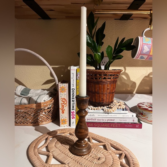 Other - Vintage Wooden Candle Holder